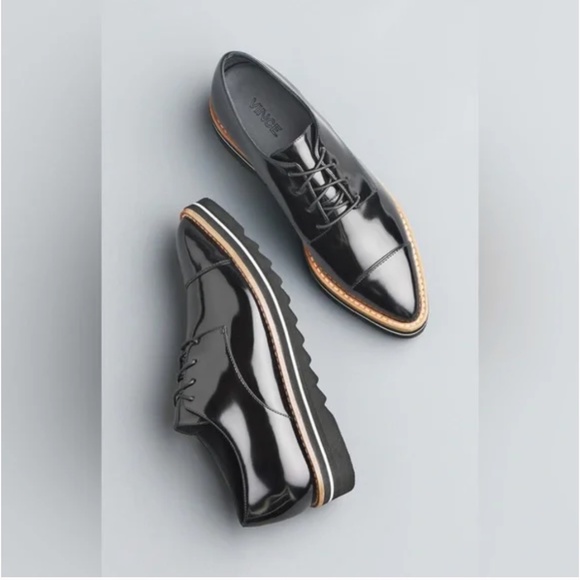 Vince Alanis Pointy Toe Oxford Patent Leather Shoes - Picture 2 of 16